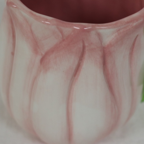 LANG by Design Group TULIP FLOWER SHAPED COFFEE MUG HAND PAINTED - PINK - NEW - Picture 2 of 6